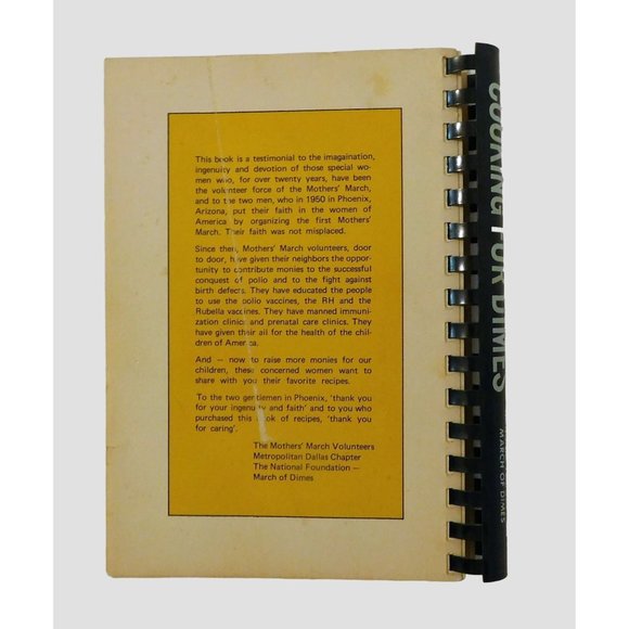 Cooking For Dimes March of Dimes Cookbook 1st Edition 1972 Dallas PB Spiral - Picture 3 of 8